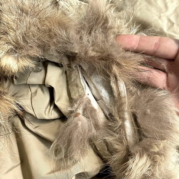 Vintage Eddie Bauer Tan Down Filled Bomber Jacket S - Picture 13 of 16